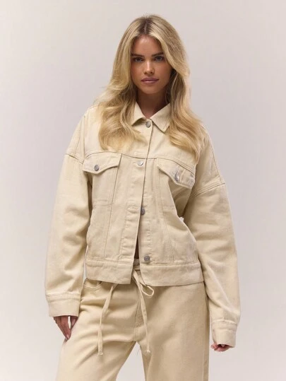 MUSERA Oversized Tie Waist Cinch Detail Butter Yellow Wash Denim Jacket Only Fall Autumn Old Money Cute Country Cottage Core Back To School Butter Yellow Casual Lounge For Women Butterscotch Work Office Winter Chic Spring Summer