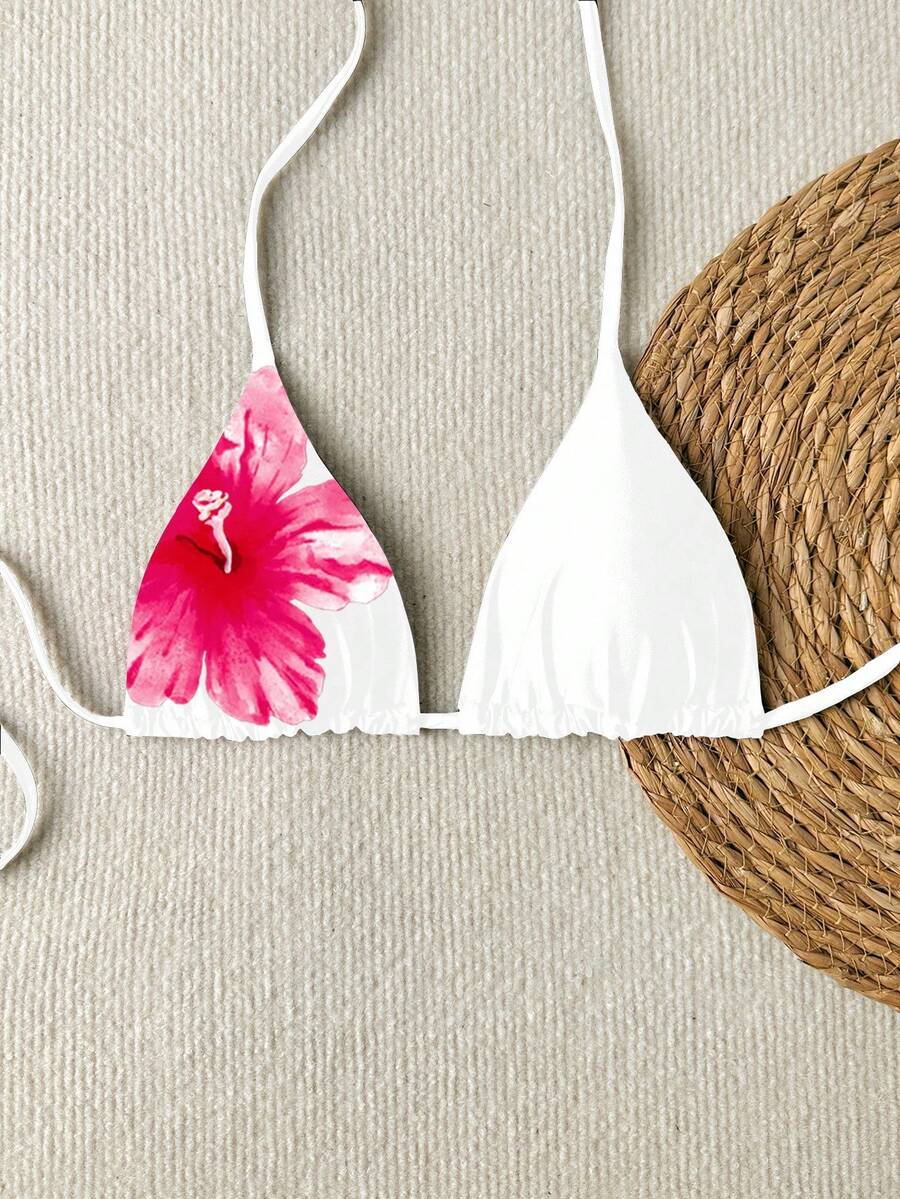 Swim Mod Springbreak Floral Print Sexy Vacation Bikini Top For Women