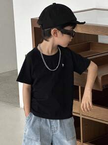 Dazy Kids Camiseta casual de cuello redondo y manga corta con estampado de unicornio para niño, verano - Multicolor - Ver 11