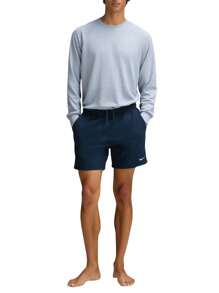 Nike Men Loose Elastic Waist Swim Trunks Shorts For Summer Vacation - Navy Blue - View 3