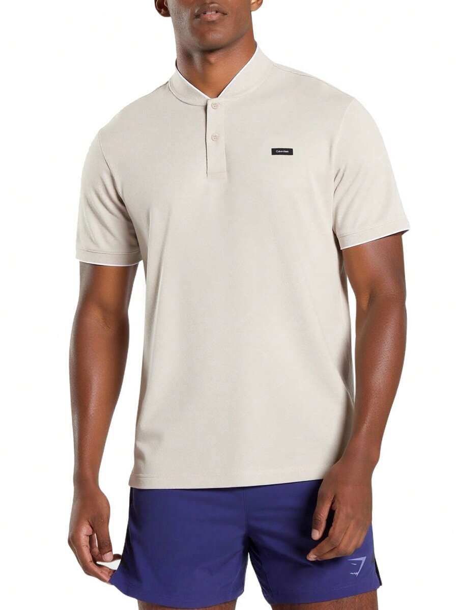 Calvin Klein STRETCH PIQUE STAND - Beige - View 1