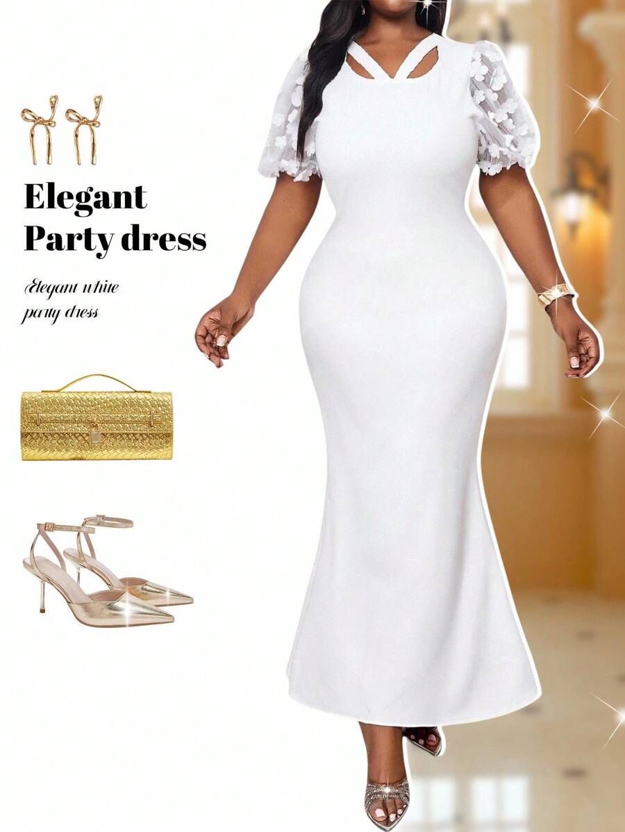 Fleurora Váy chữ A dài tay thanh lịch cỡ lớn Four Seasons Thu Đông cỡ lớn tay dài tay Bishop màu trắng cho đám cưới ngày lễ tình nhân, tiệc cocktail cỡ lớn, trang phục dạ hội, váy mùa thu cho phụ nữ, váy ngày lễ, váy trắng, váy nữ thần Hy Lạp - Màu xanh lam - Xem 1