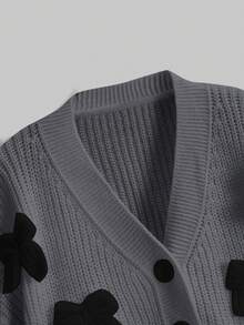 ROMWE Kawaii Plus Size Women's Cute 3D Bow Cardigan