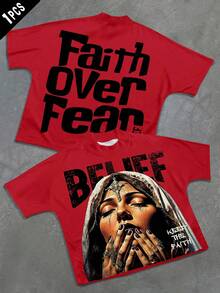 PAVTROS 男士圆领插肩袖字母图案休闲 T 恤，夏季 - 彩色 - 查看 1