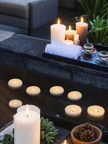 1 件 6 件 16 件无焰 LED 漂浮蜡烛 28 英寸白色防水塑料茶灯 200 小时电池寿命适用于婚礼泳池浴缸派对装饰中心花瓶装饰浪漫氛围照明 - 白色 - 查看 14