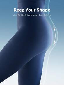 SHEIN EZwear 酒红色加大码女式高腰喇叭裤，吸湿排汗，巧克力棕色，百搭修身 - 酒紅色 - 查看 8