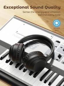 Madebyblanc Tai nghe không dây trùm đầu mới có băng đô co giãn, phủ kín toàn bộ tai, gọi HD, chụp tai có thể gập lại, âm thanh HIFI, âm trầm cực lớn, thời lượng pin dài, du lịch, công tác, sạc USB-C, quà tặng giá rẻ - Một cỡ - Xem 3