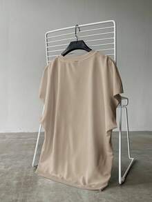 Claim Dot Men's Solid Color Crewneck Distressed Casual Tank Top For Summer,Oversized,Summer Ripped Tshirt Men Distressed T Shirt Men Drop Shoulder T Shirt Men Cut Off Sleeve T Shirt Men Beige T Shirt Men