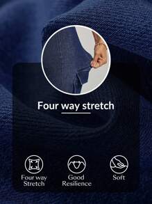 Flexra Calça Denim Feminina Casual, Versátil, Cintura Fina e Perna Flare, Para Uso Diário - Azul - Visão 8