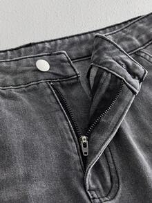 Manfinity VCAY 男士休闲多口袋梭织牛仔裤 - 灰色 - 查看 5