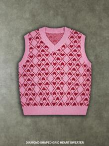 Manfinity CasualKnits Maglia smanicata casual da uomo in maglia con motivo a cuori