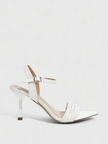 CUCCOO SZL Women's Fashionable White Elegant High Heel Sandals - White - View 5