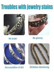 SHEIN 1pc Jewelry Cleaning Liquid And Wiping Cloth, Gold, Silver And Platinum Jewelry Polishing Without Holes, Gemstones And Semi-Gemstones , Non-Abrasive, And Friendly To The Earth. Let Your Silver Shine And Let Your Jewelry Shine. - Multicolor - View 8