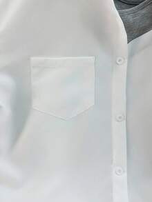 Franclia Quần áo nữ mùa thu Áo sơ mi trắng thông thường dành cho nữ có dây áo hai dây giả, áo trễ vai tay lửng 2 trong 1, thời trang đi làm thanh lịch, thích hợp cho tiệc tùng, áo trễ vai công sở, quần áo trắng toàn bộ cho trường đại học áo cánh trắng - trắng - Xem 3