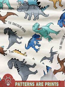 SHEIN 2 件套男婴休闲简约圆领短袖 T 恤和短裤套装，适合夏季 - 彩色 - 查看 5