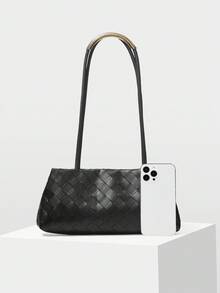 MOTF PREMIUM PU 皮革五金单肩包 - 黑色 - 查看 4