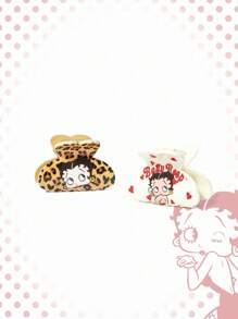 Betty Boop | ROMWE 2pcs Figure Graphic Cute & Fashion Hair Claws - Multicolor - View 2