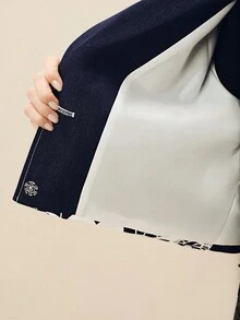 Anewsta 女士个性化定位丝网拼接长袖短外套，全新秋冬设计