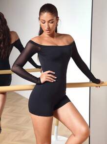 Menodora SHEIN Sport Spódnica-kombinezon damski w jednolitym kolorze z odkrytymi ramionami, strój do tańca