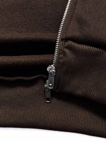 Manfinity Dauomo Felpa con cappuccio casual da uomo con chiusura lampo frontale, manica lunga a giro, tinta unita, autunno