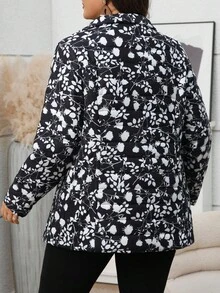 EMERY ROSE Chaqueta con estampado floral de talla grande, moda de invierno