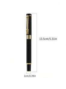 1 支 0.5 毫米磨砂黑色商务金属笔。适合日常书写、商务、办公室、学校和返校书法练习 - 黑色 - 查看 4