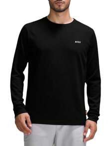 Hugo Boss Áo thun nam cổ tròn dài tay thường ngày, đa năng - 001 Đen - Xem 1