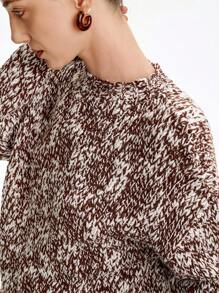 Aalyst Casual Snowflake Pattern Brown Long Sleeve Sweater For Women, Autumn/Winter Fall Cloth For Women - Brown - View 7