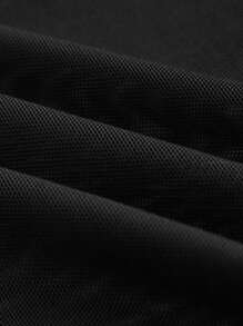 ROMWE Summer Vacation Style Gothic Moon Hollow Out Mesh Splice Off-Shoulder Slit Women Dress - Black - View 6