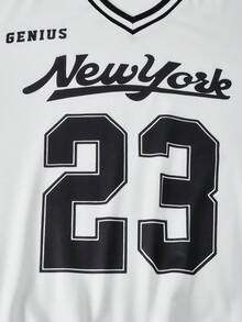 SHEIN Streecool Kids 2pcs/Set Teen Girls V-Neck Letter Print Hoodie Sweatshirt And Cargo Pants Casual Outfit Fall Winter