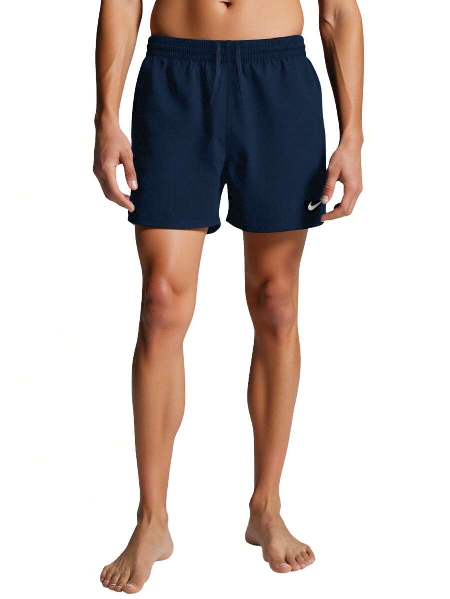 Nike Men Loose Elastic Waist Swim Trunks Shorts For Summer Vacation - Navy Blue - View 1