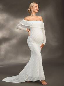 Cheriluna Maternity 孕妇装圣诞节优雅派对婴儿洗礼派对拍摄礼服