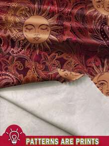 Attitoon Red Sun God Inspired, Bohemian Style, Fall Women's Clothing, Western Influence, Punk Rock Inspired, Y2K Punk Aesthetic, Music Festival Fashion, Boho, Beach Style, Summer Miami Girl Vibe, Women's Ruched Tie Front Crop Top Celestial Dress Boho Sun Dress Witchy Clothes Boho Hippie Clothes For Women,Back To School Goth Suitable For Going Out - Multicolor - View 3