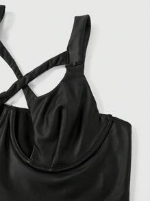 SHEIN SXY Plus Size Women's Sexy  Streetwear Cutout Camisole Vest, Suitable For Everyday Wear, Festivals, Date Nights, Birthdays, Bachelorette Parties, Weddings, Elegant, Casual, Shopping, Streetwear, Going Out, Coquettish, Easy To Match & Looks Slim, Accentuates Your Body, Flatters The Figure,Club Outfits Women Sexy