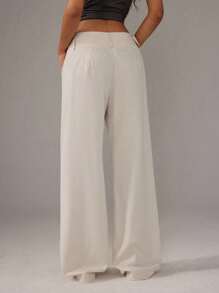 TRNVIE Pantalones de verano de unicolor de moda para mujeres