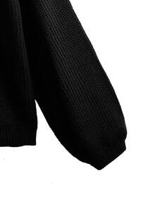 Omancia White Lantern Sleeve Button Front Ribbed Loose Knit Cardigan, Spring/Summer