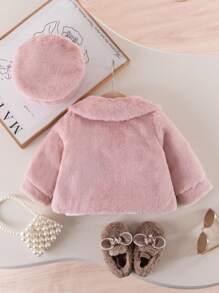 Souflis Souflis 女婴优雅可爱薄款开衫搭配贝雷帽，秋季 - 粉色 - 查看 2