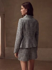 MOTF PREMIUM ÁO KHOÁC CÓ NƠ TWEED - Xám - Xem 3