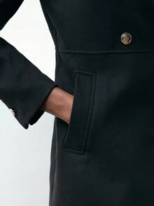Maija 女士金属双排扣圆领西装外套及迷你裙，女士冬季装，女士冬季外套，圣诞派对，女士新年夜，圣诞派对，女士休闲装，休闲装，黑色女士装，现代都市 - 黑色 - 查看 7