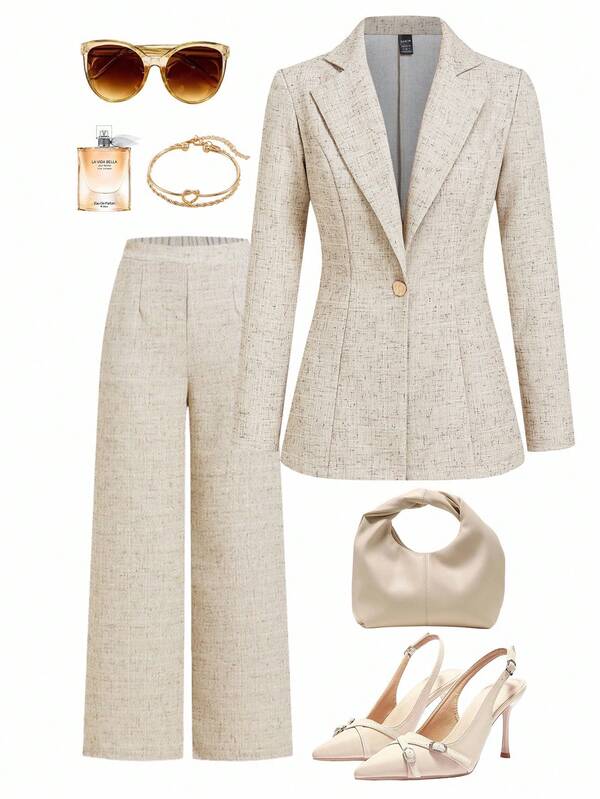 Ellevyn Women's Elegant Business Blazer Jacket, Versatile For Commuting, With Lining, Autumn/Winter Business Casual Women Set Business Casual Woman Teacher Outfits For Women Fall Women Clothes Fall Clothes For Women Business Casual Outfits Women Women's Formal Wear,