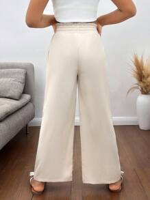 SHEIN Tween Girls' Casual Loose Straight Leg Pants