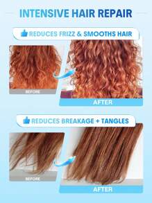 SHEGLAM HAIR Frizz Fighter 蓖麻油髮膜，強效修復秀發，減少毛躁，柔順秀發，減少捲髮/受損髮質的斷裂和纏結 生日 禮物 假期 粉紅色的 氛圍 化妝品 旅行 學校 節慶 玫瑰 展示 女孩 魅力 護髮 母親節 想要 時尚 銳舞派對 - 白色 - 查看 3