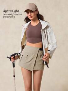 OutZeal Women Outdoot Skort Hiking Camping Travel Water-Resistant Built-In Shorts Feature Adjustable Belt