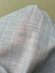 Sunnyshic 条纹系带撞色镂空碎花灯笼袖衬衫 - 霧霾藍 - 查看 8