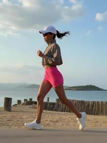 Innovista Jachetă sport lejeră pentru femeie, croială scurtă, cu fermoar, pentru antrenament, haine de fitness, pentru alergare, zilnic, sport, la birou, la curte, brunch, la sală, costum de exerciții supradimensionat, pentru motociclist, ușoară, HIIT, antrenament, confort, mișcare, ciclism, exerciții în aer liber, casual