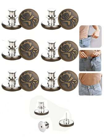 6 Pcs/12Pcs Jeans Buttons Replacement 17mm No Sewing Metal Button Repair Kit Nailless Removable Jean Buttons Replacement Combo Valentines Wedding, Birthday, Buttons, Sewing, Sewing Supplies, Sewing Accessories, Craft Supplies, DIY, Crafts For Adults