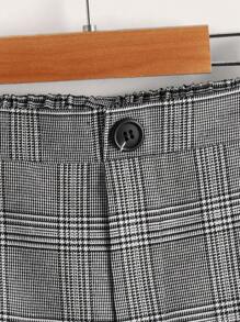 SHEIN Ragazzo Tween Pantaloni a quadri con vita elastica