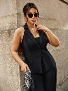 SHEIN Clasi Blazer chaleco de cuello con solapa