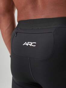 ARC Activewear Sports Tights Performance Bottom Running Fitness Gym Workout Training - Black - View 4