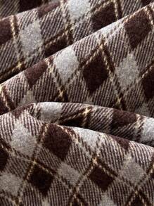 Elamini 休闲复古钻石设计挂脖背心 - 咖啡棕 - 查看 6